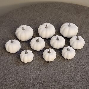10 Small White Plastic Crafting Pumpkins